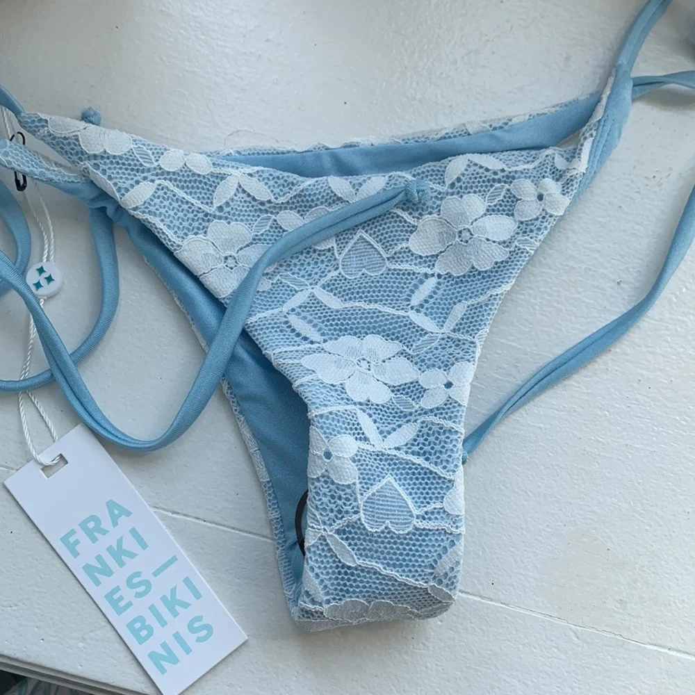 Frankie Bikini Sky Floral Lace Bikini Bottom